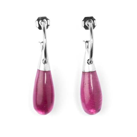 Berry Raindrop Creole Earrings