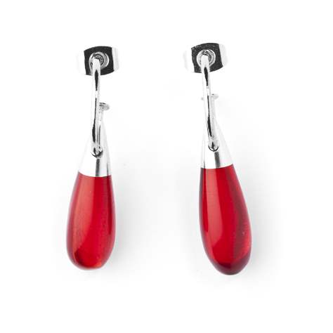 Red Raindrop Creole Earrings