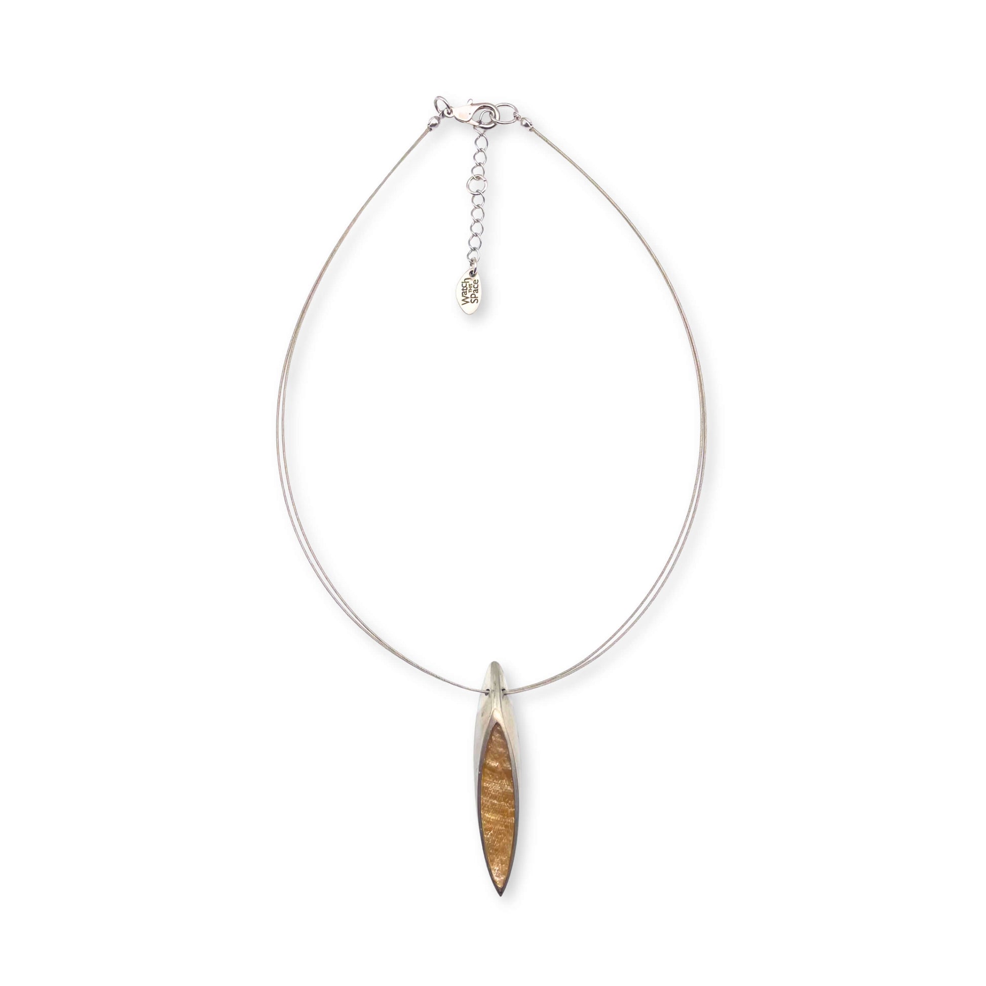 Gold Pewter Bullet Pendant
