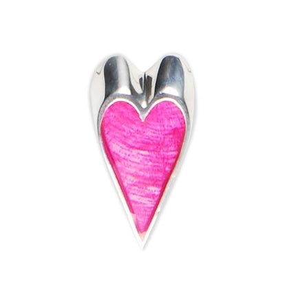 Fuchsia Sliced Heart Brooch