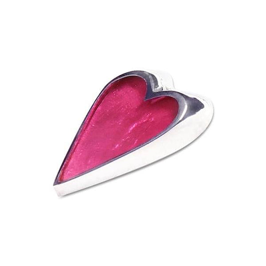 Fuchsia Sliced Heart Brooch