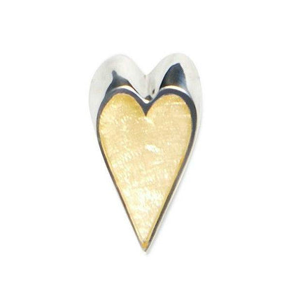 Gold Sliced Heart Brooch