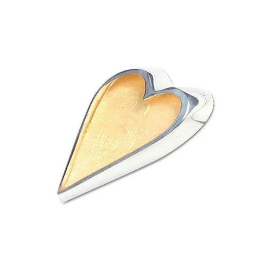 Gold Sliced Heart Brooch