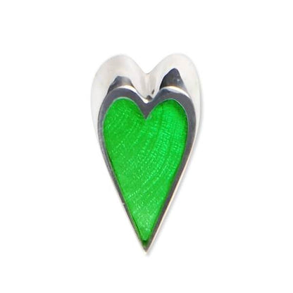 Green Sliced Heart Brooch