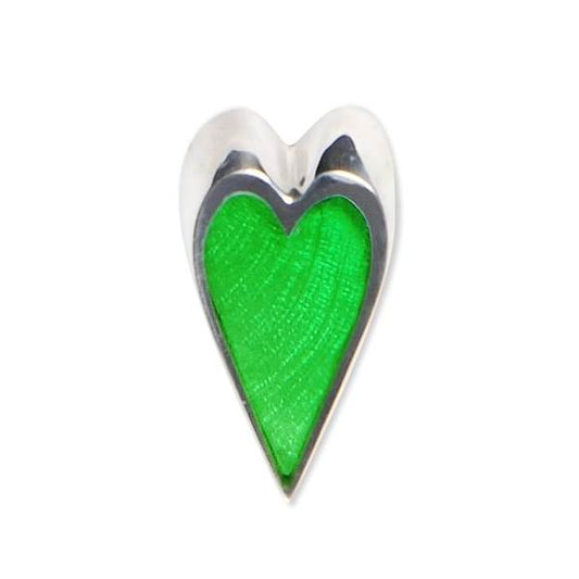 Green Sliced Heart Brooch