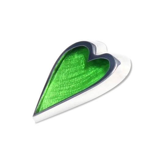 Green Sliced Heart Brooch