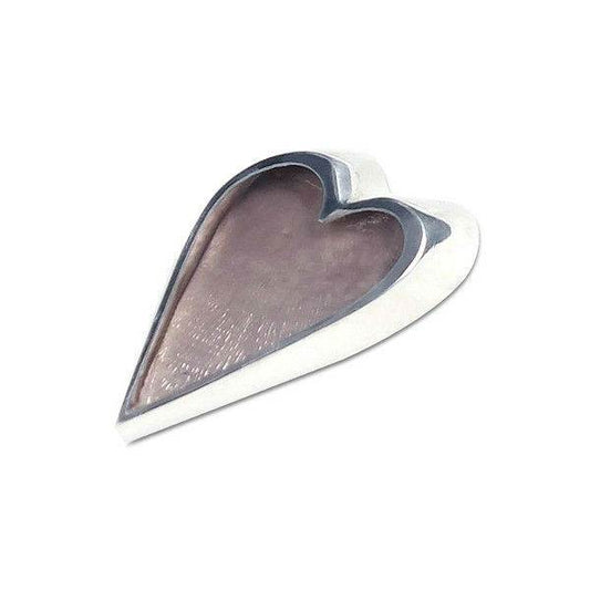 Grey Sliced Heart Brooch