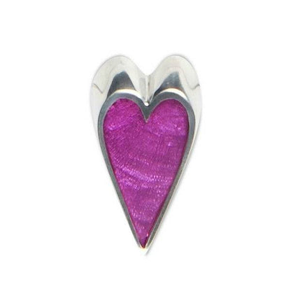Purple Sliced Heart Brooch