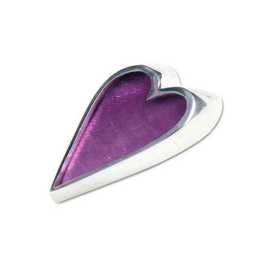 Purple Sliced Heart Brooch