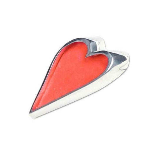 Rose Sliced Heart Brooch