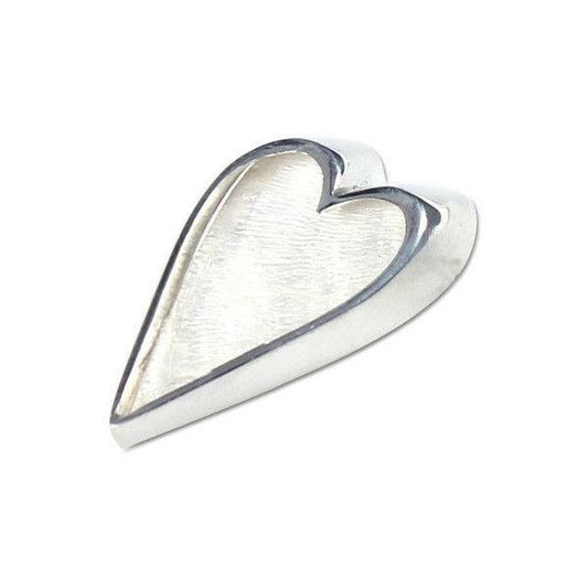 White Sliced Heart Brooch