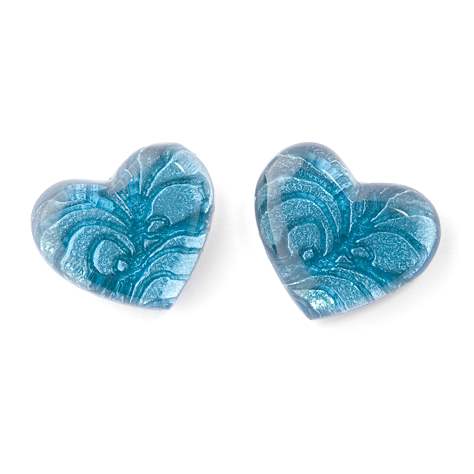 Blue Peacock Heart Stud Earrings | The Jewellery Stop