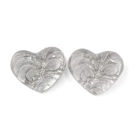 Silver Peacock Heart Stud Earrings | The Jewellery Stop