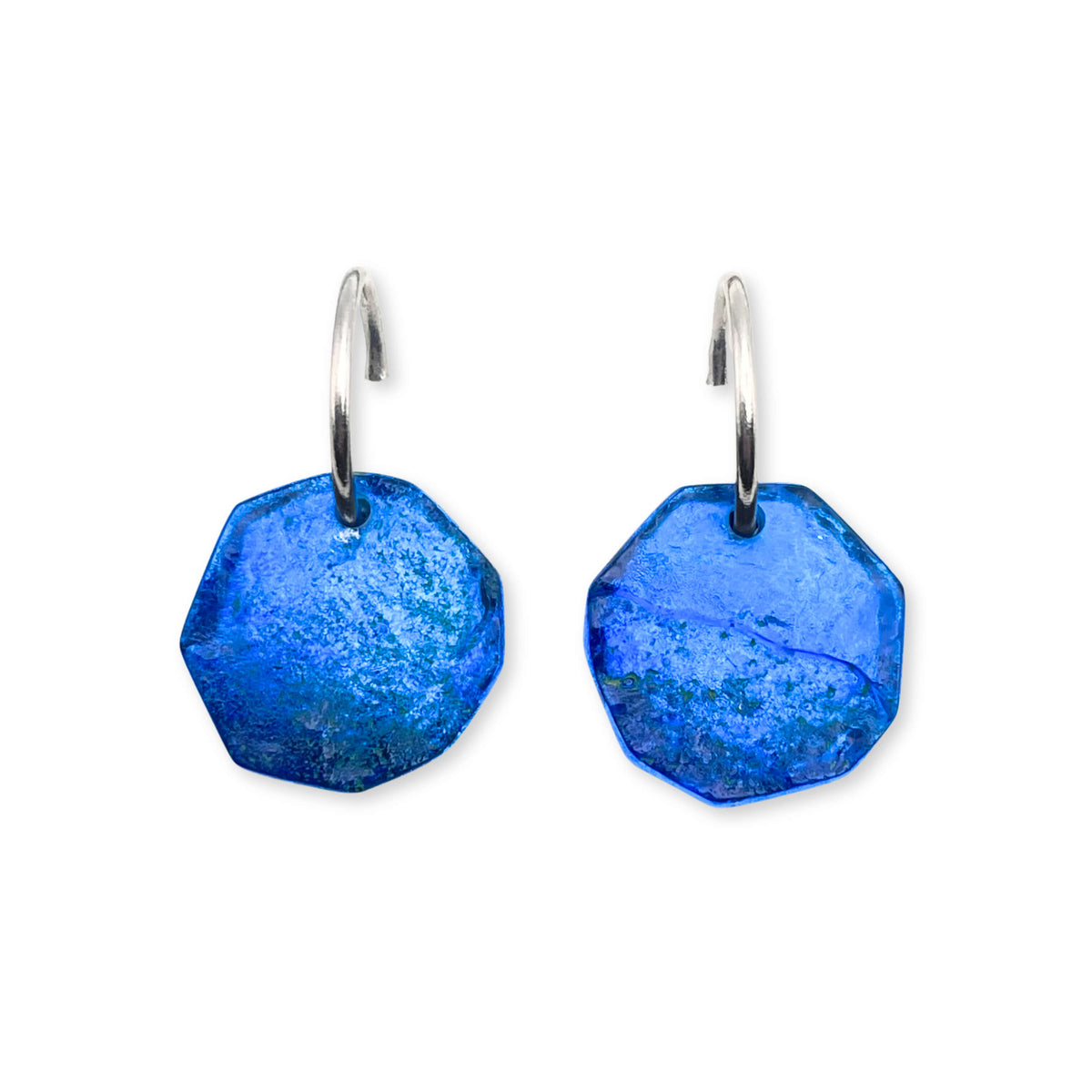 Blue Slate Creole Earrings