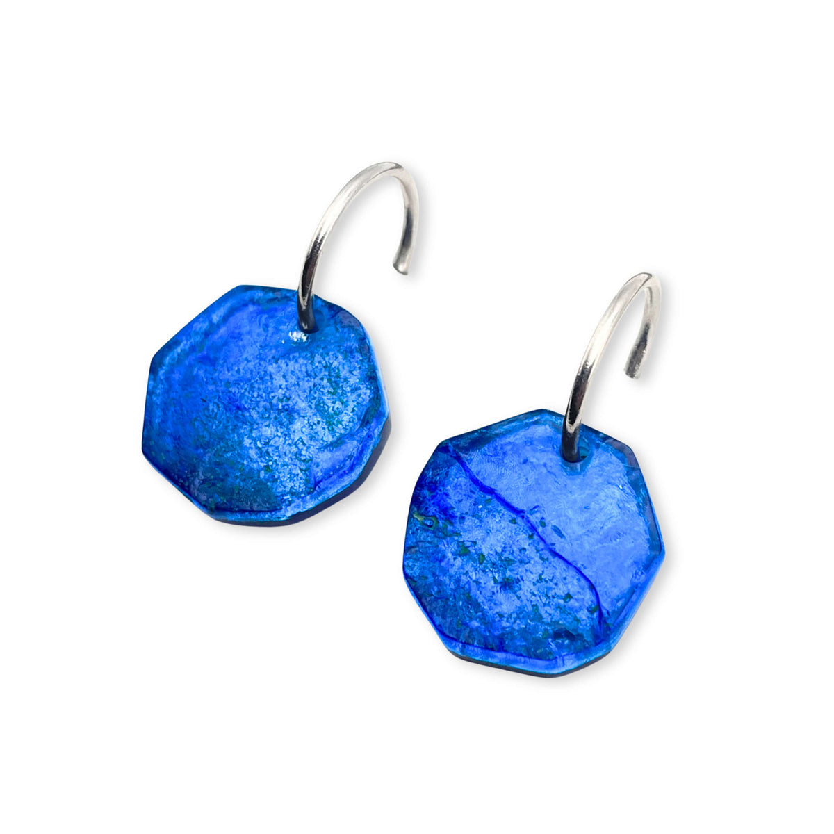 Blue Slate Creole Earrings
