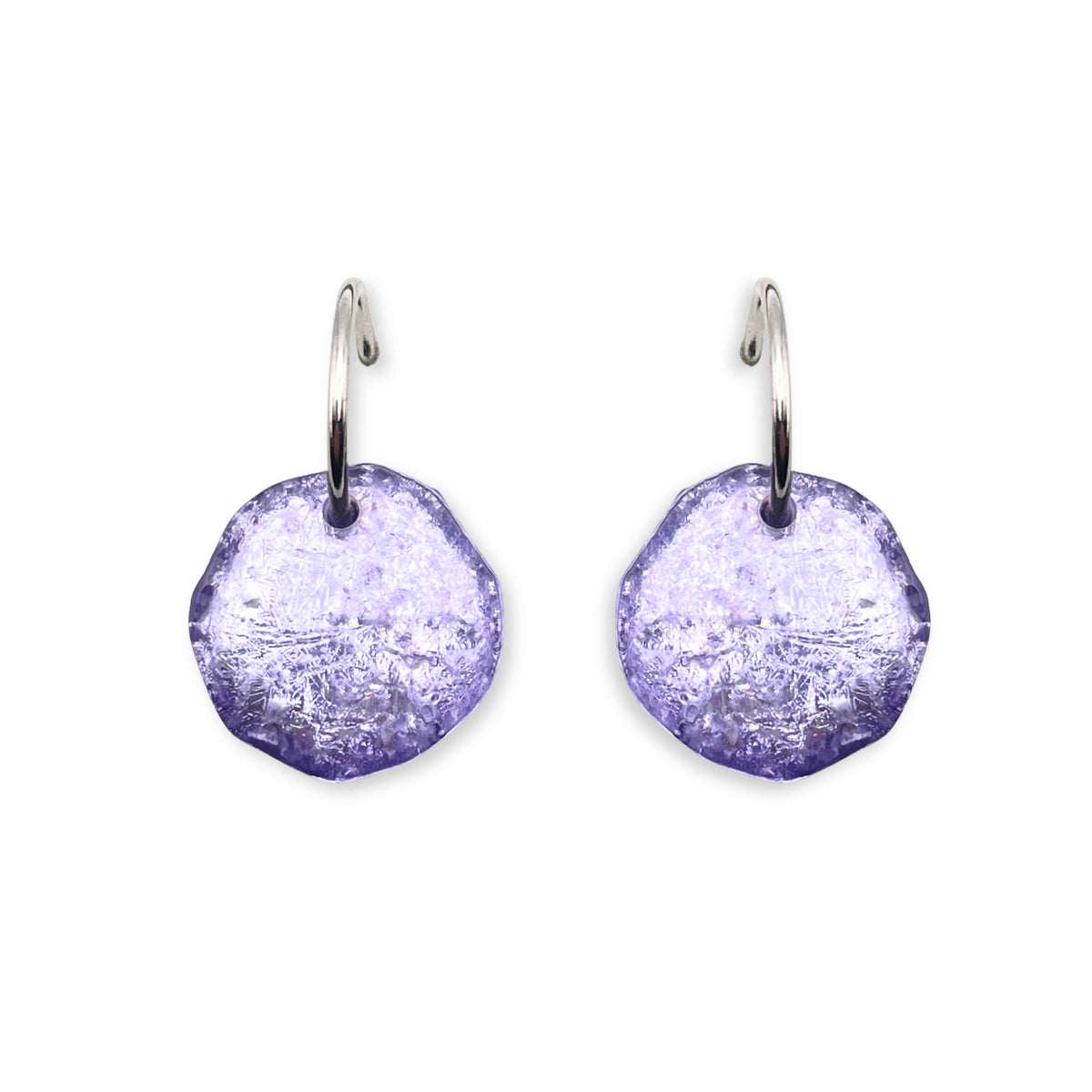 Lilac Slate Creole Earrings