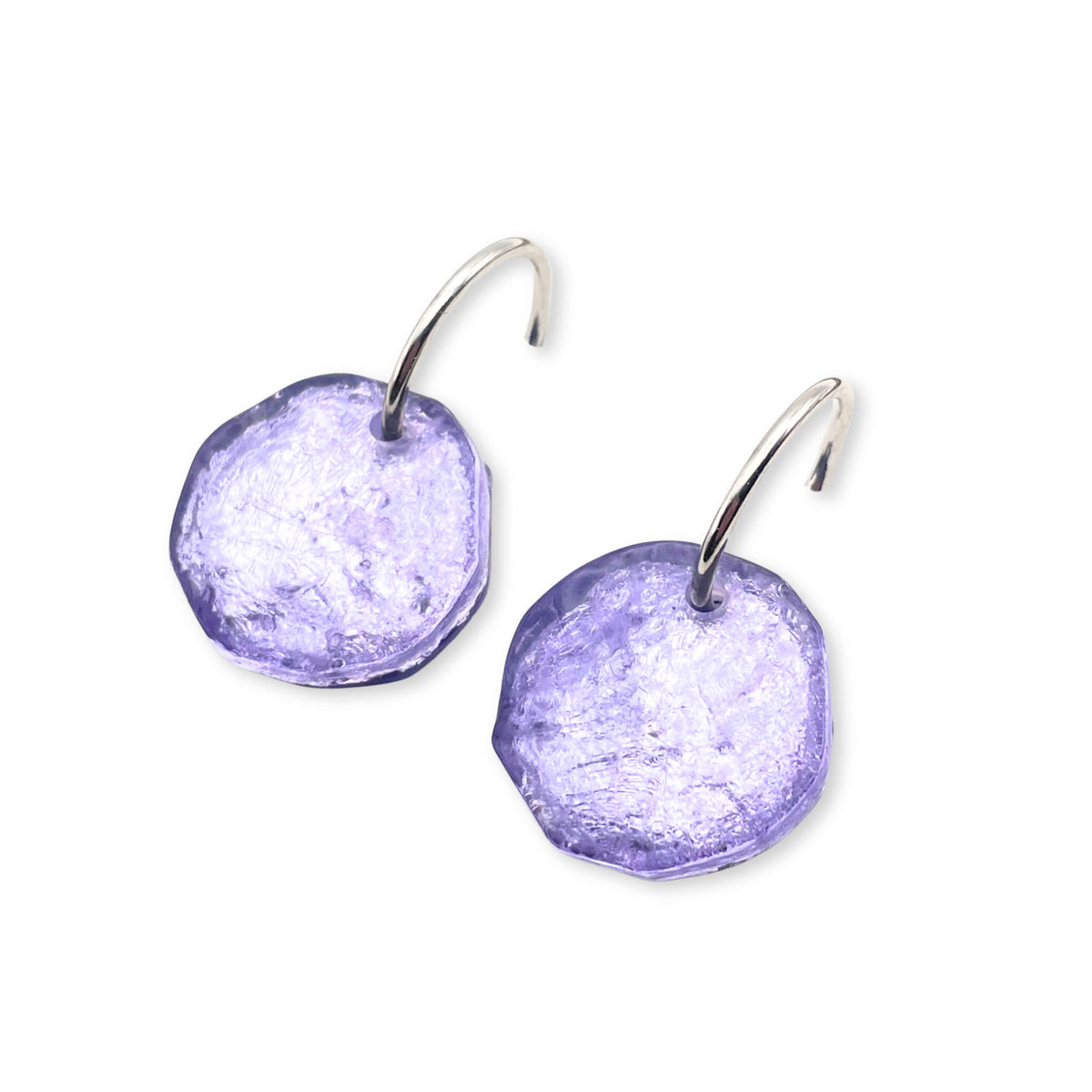 Lilac Slate Creole Earrings