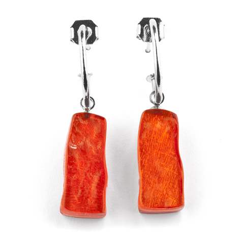 Amber Jagged Tiles Creole Earrings