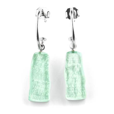 Ocean Mist Jagged Tiles Creole Earrings