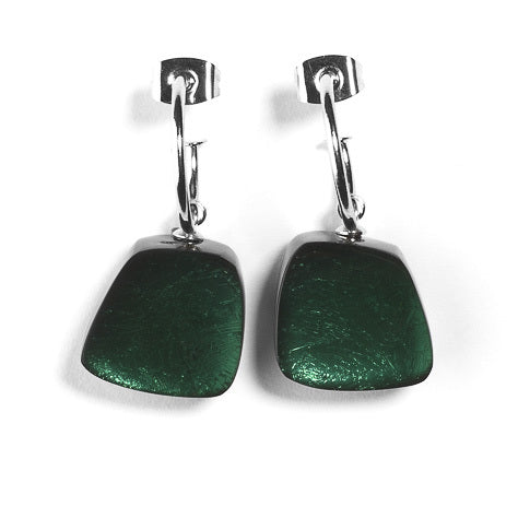 Mint Stacked Oblong Creole Earrings