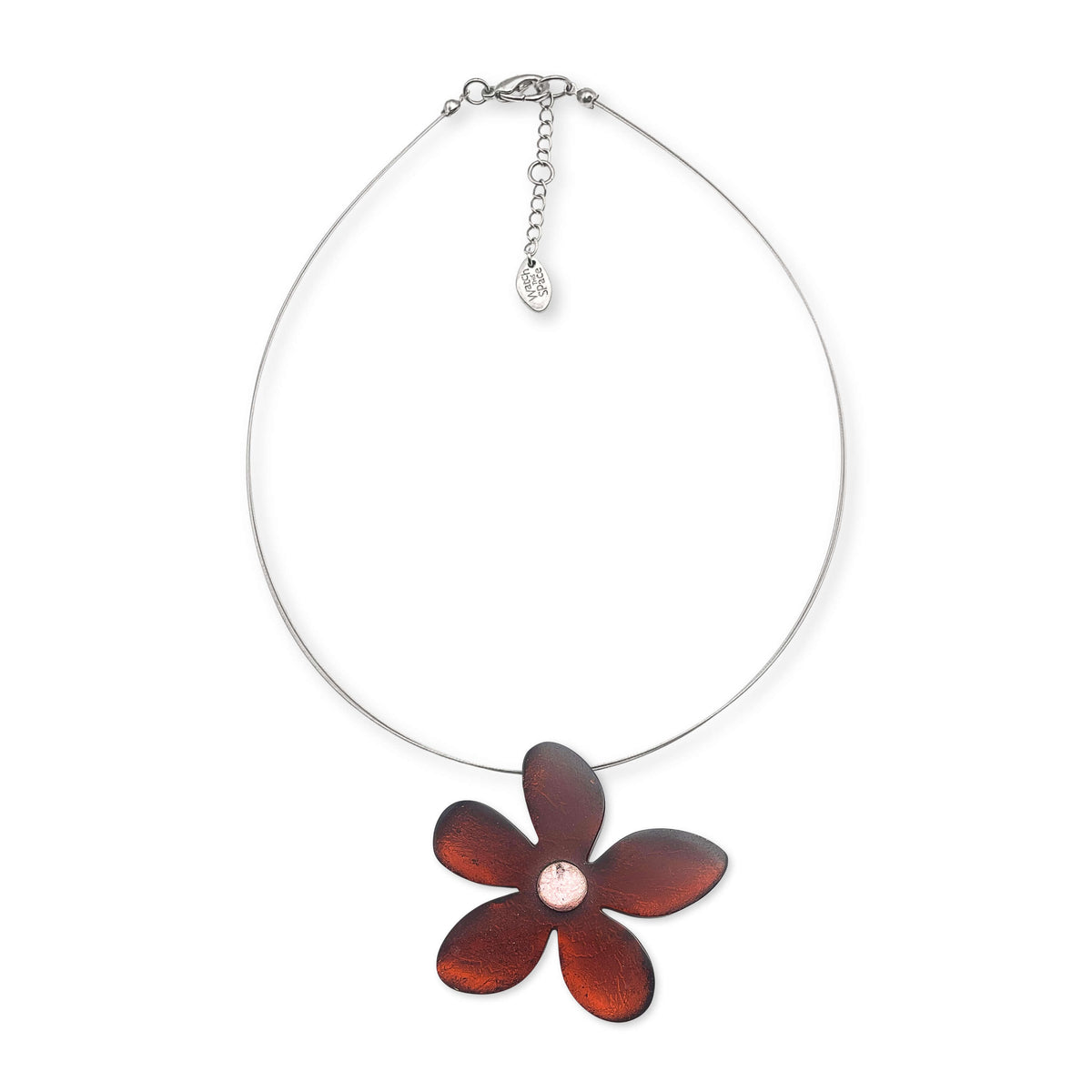 Rust Flower Large Pendant