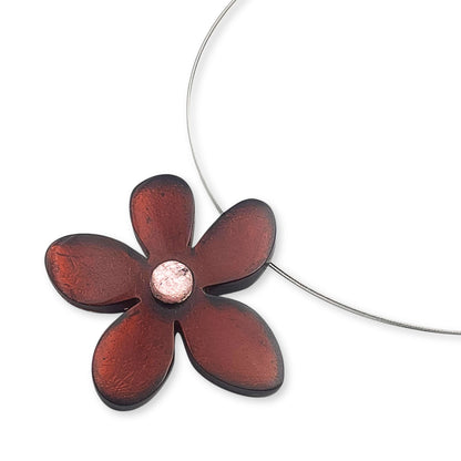Rust Flower Large Pendant