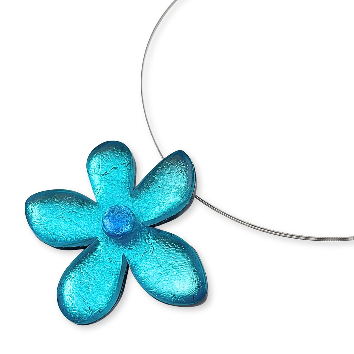 Turquoise Flower Large Pendant