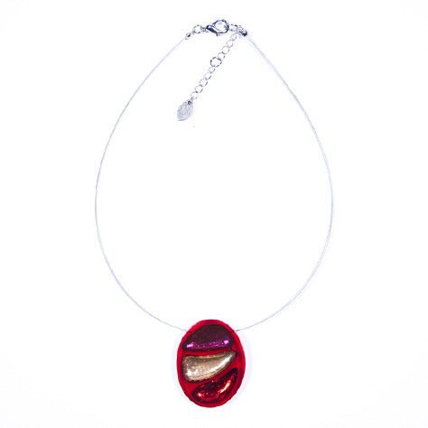 Red Zulu Oval Pendant | The Jewellery Stop