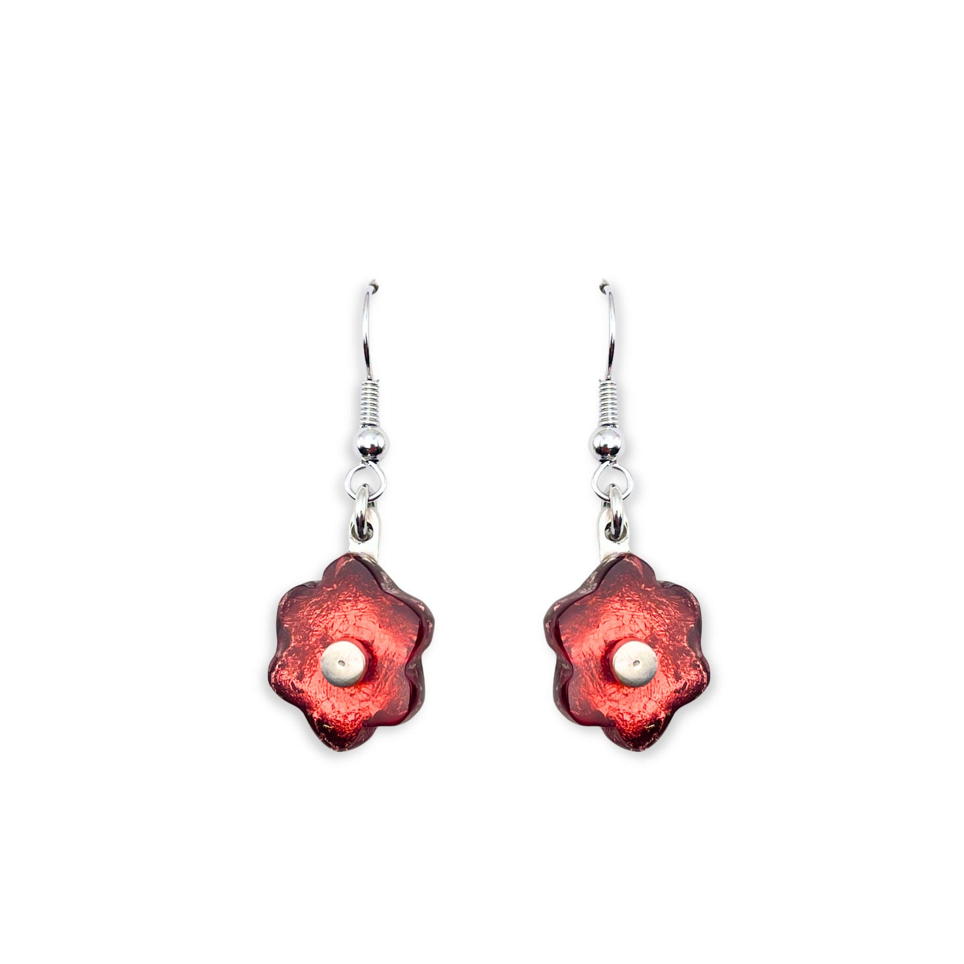 Rust Cherry Blossom Creole Earrings