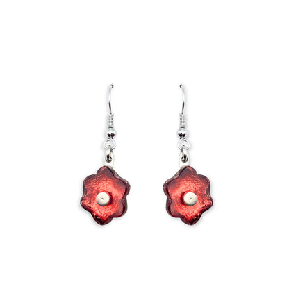 Rust Cherry Blossom Creole Earrings