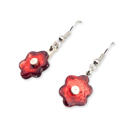 Rust Cherry Blossom Creole Earrings