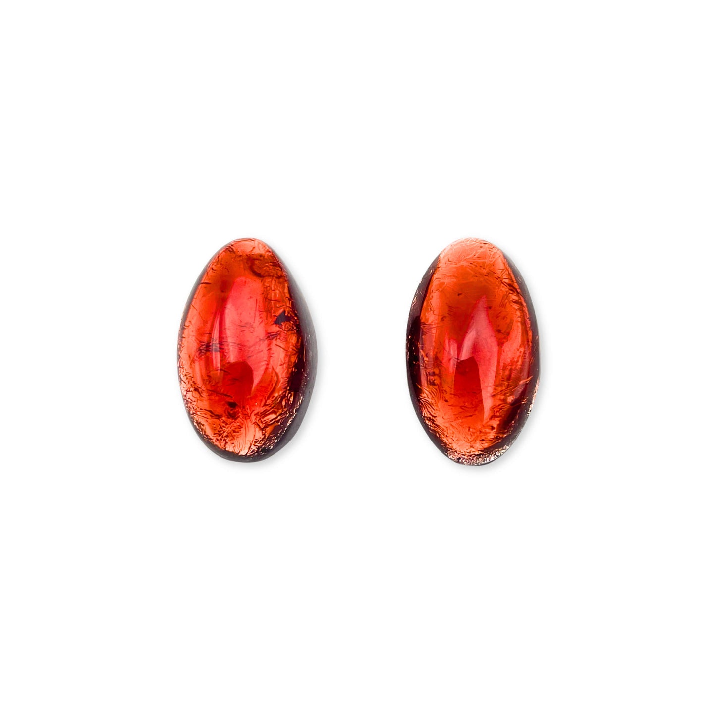 Rust Classic Ovals Rounded Stud Earrings