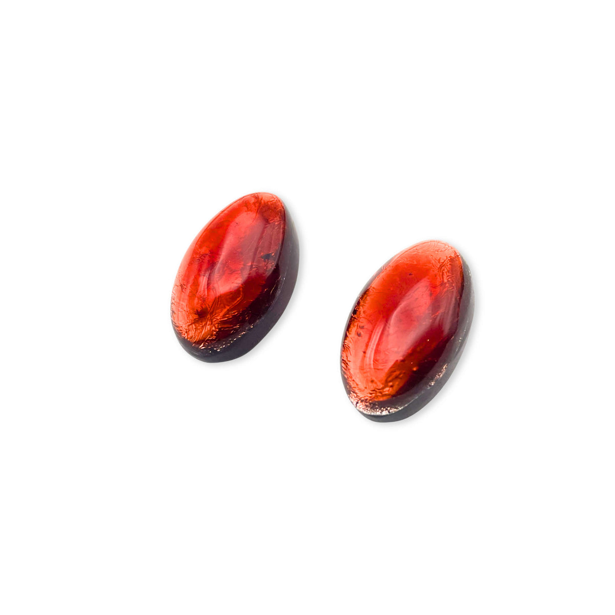 Rust Classic Ovals Rounded Stud Earrings