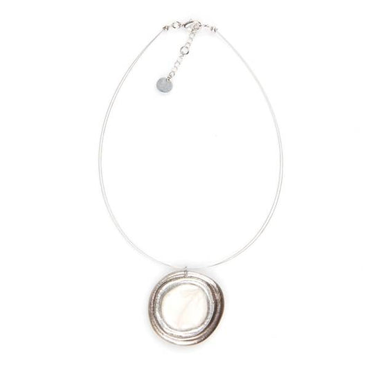 Black Resin Pebble Pendant | The Jewellery Stop