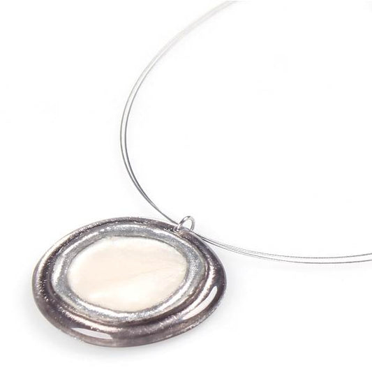 Black Resin Pebble Pendant | The Jewellery Stop