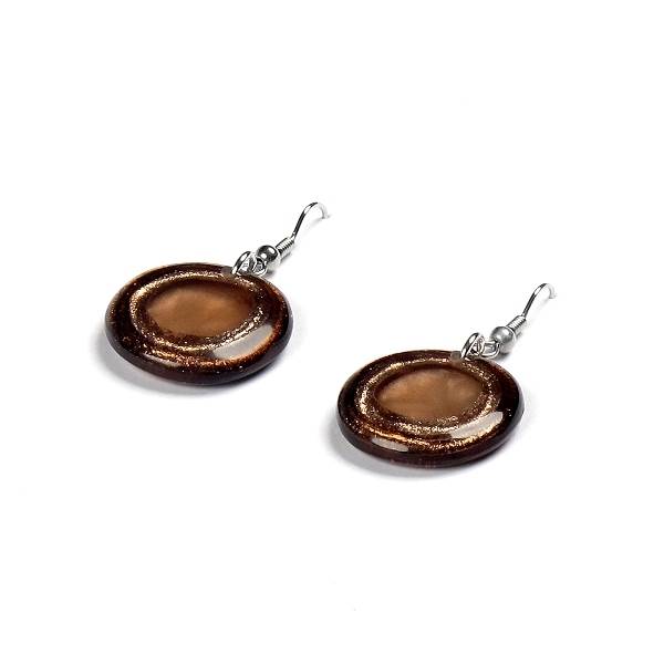 Chocolate Resin Pebble Fish Hook Earrings | The Jewellery Stop
