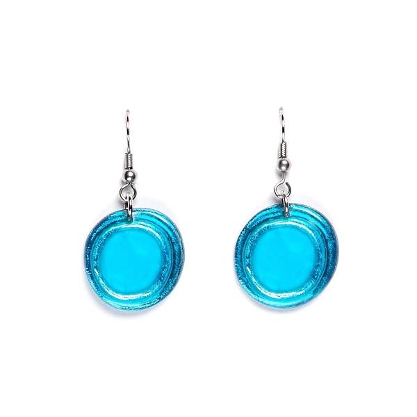 Turquoise Resin Pebble Fish Hook Earrings | The Jewellery Stop