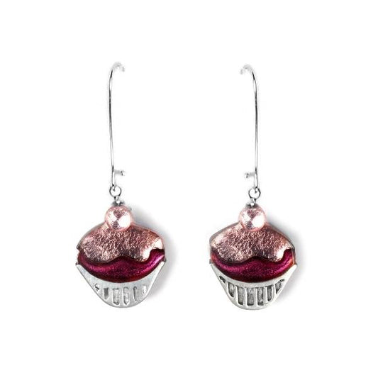 Rose Cupcake Long Hook Earrings | The Jewellery Stop