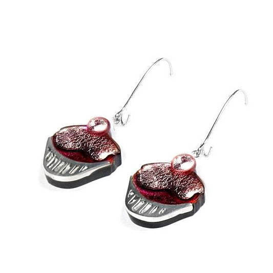 Rose Cupcake Long Hook Earrings | The Jewellery Stop