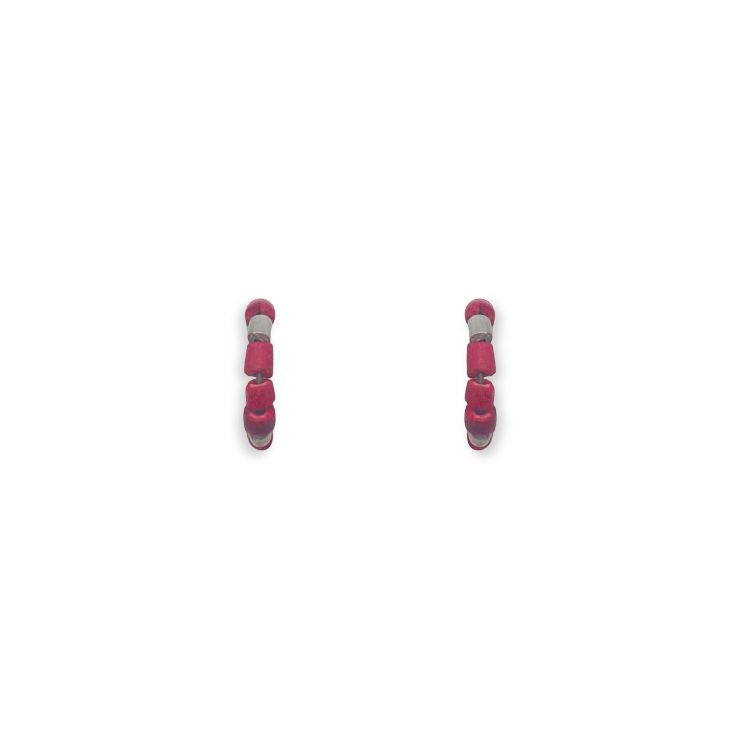 Red Coco Knot Creole Earrings