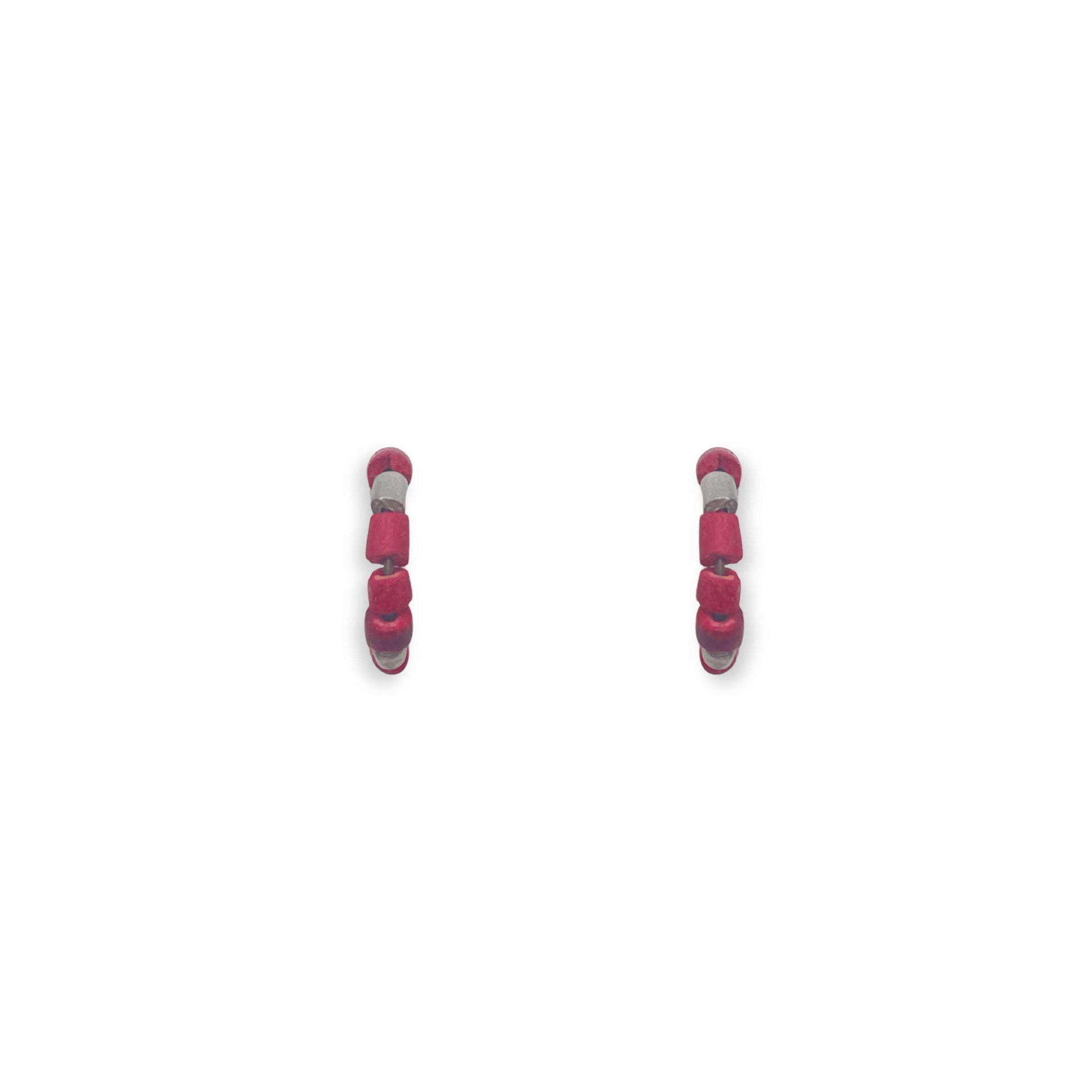 Red Coco Knot Creole Earrings