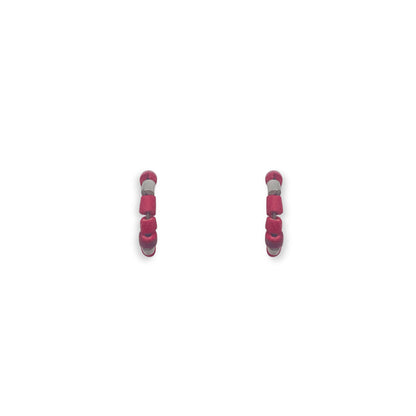Red Coco Knot Creole Earrings