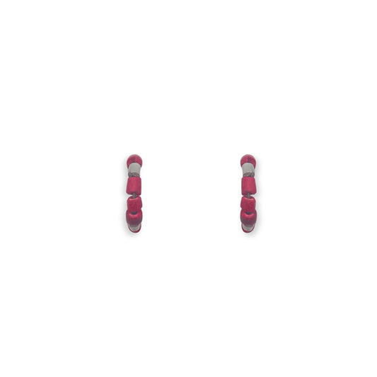 Red Coco Knot Creole Earrings