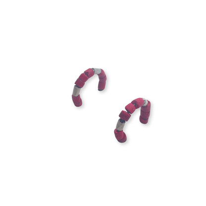 Red Coco Knot Creole Earrings