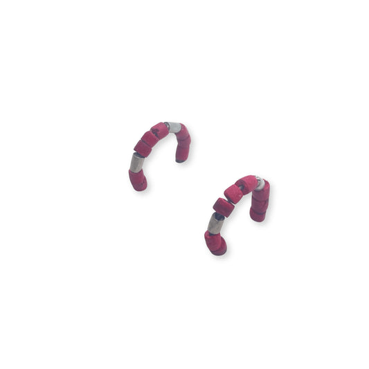 Red Coco Knot Creole Earrings