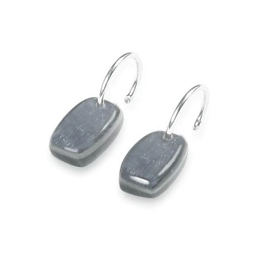 Grey Shields Creole Earrings | The Jewellery Stop