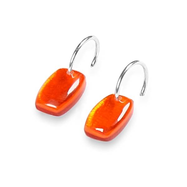 Orange Shields Creole Earrings | The Jewellery Stop