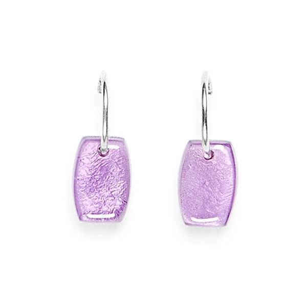 Purple Shields Creole Earrings | The Jewellery Stop