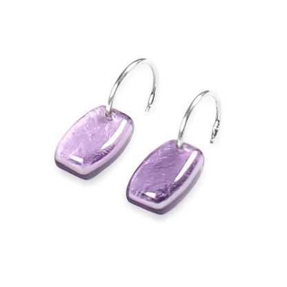 Purple Shields Creole Earrings | The Jewellery Stop