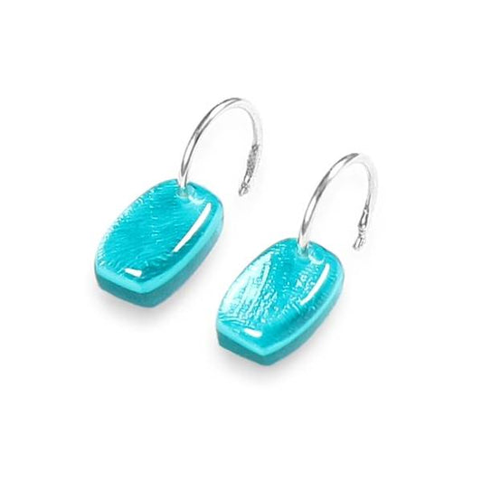 Teal Shields Creole Earrings | The Jewellery Stop